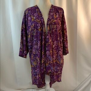LuLaRoe Purple and Yellow Kimono Size Large